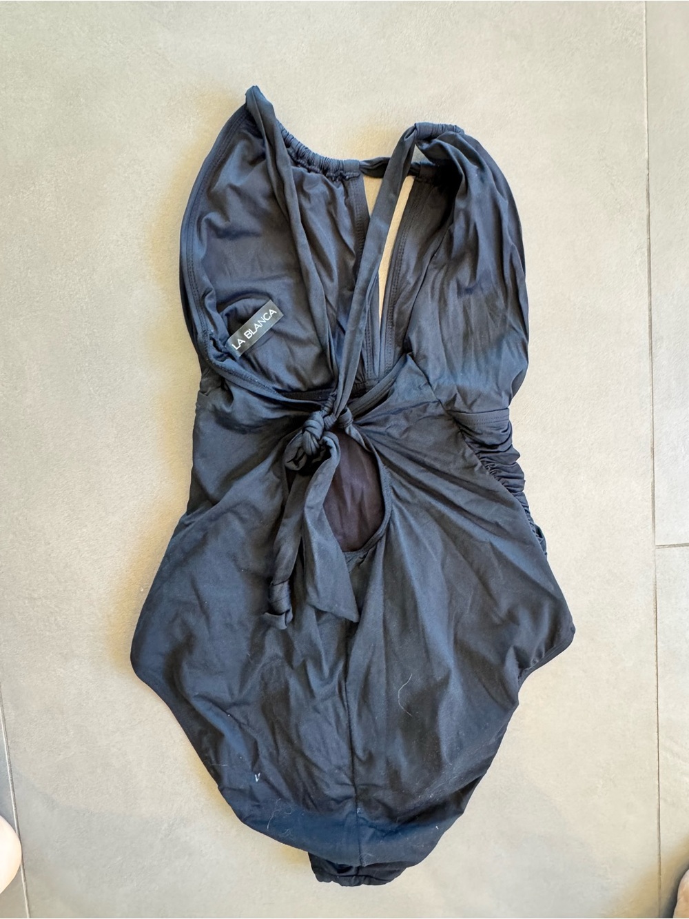 La Blanca Black Ruched One-Piece Swimsuit - Picture 2 of 2